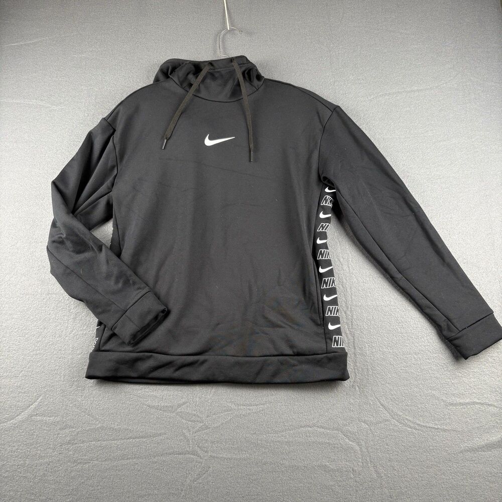 Nike Hoodie Adult Size XS Women's Black Mock Cowl Logo Swoosh Pullover Sweater